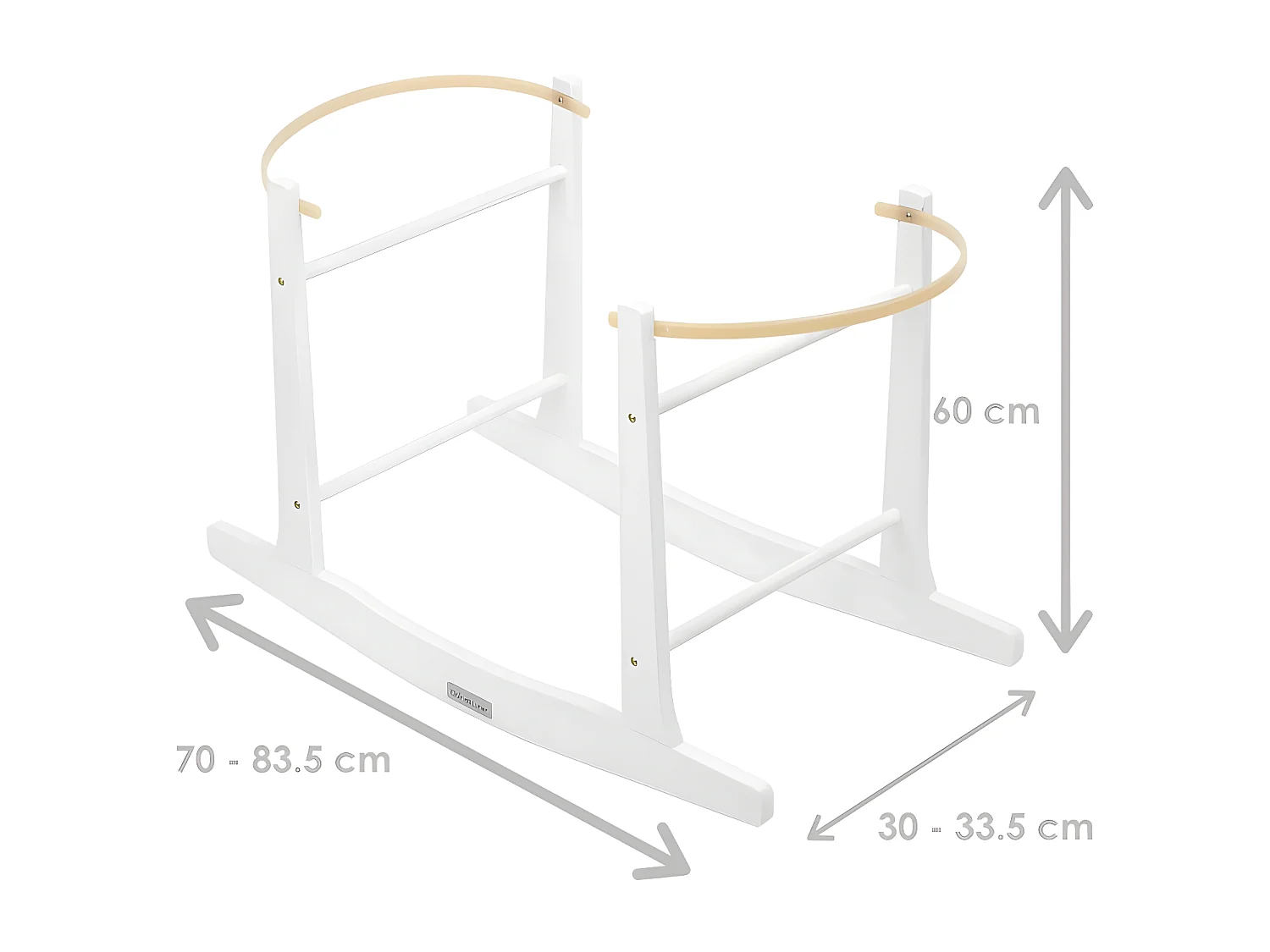 Pieds de chaise à bascule pour moïse bois beige 60x30/33,5x70/83,5cm