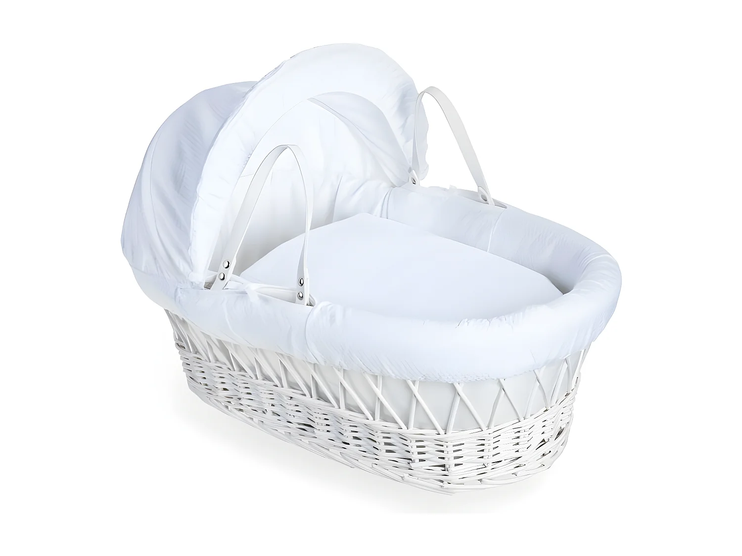 Berço de vime branco 26 x 29 x 68cm