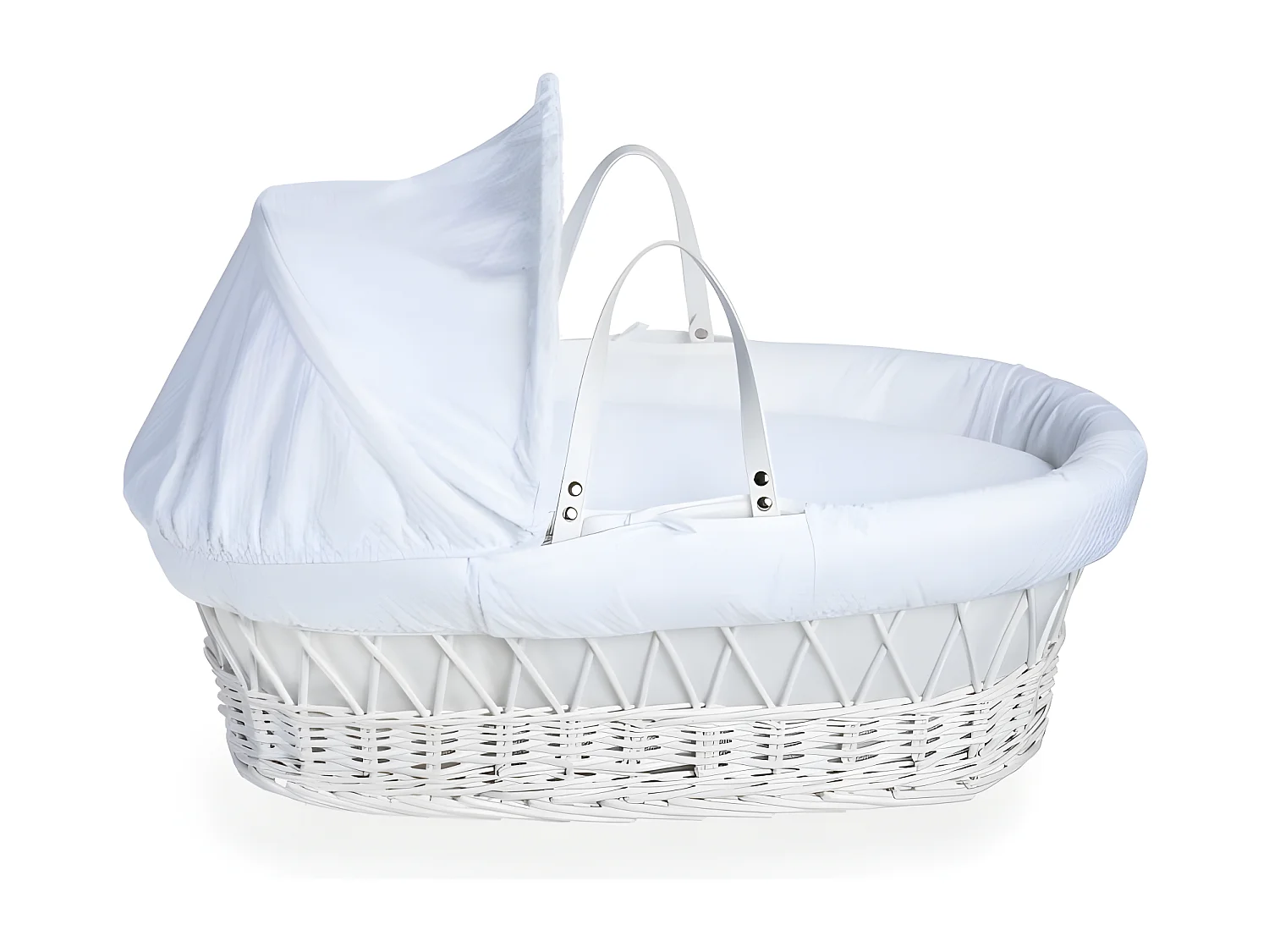 Berço de vime branco 26 x 29 x 68cm