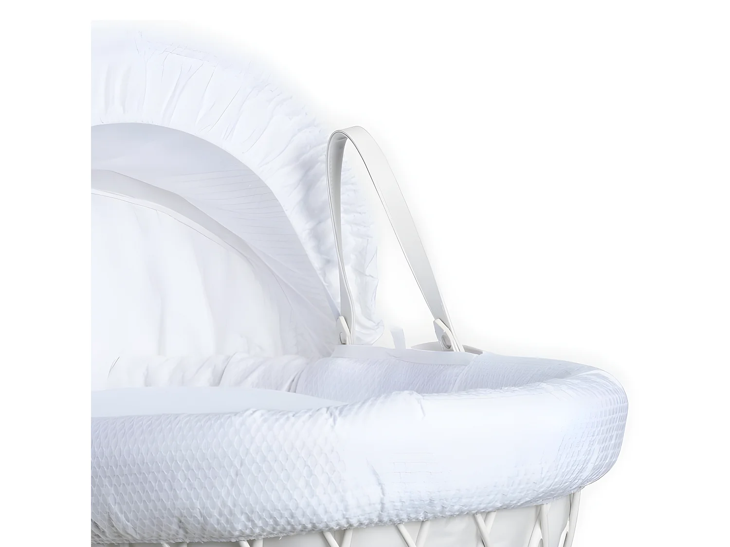 Berço de vime branco 26 x 29 x 68cm