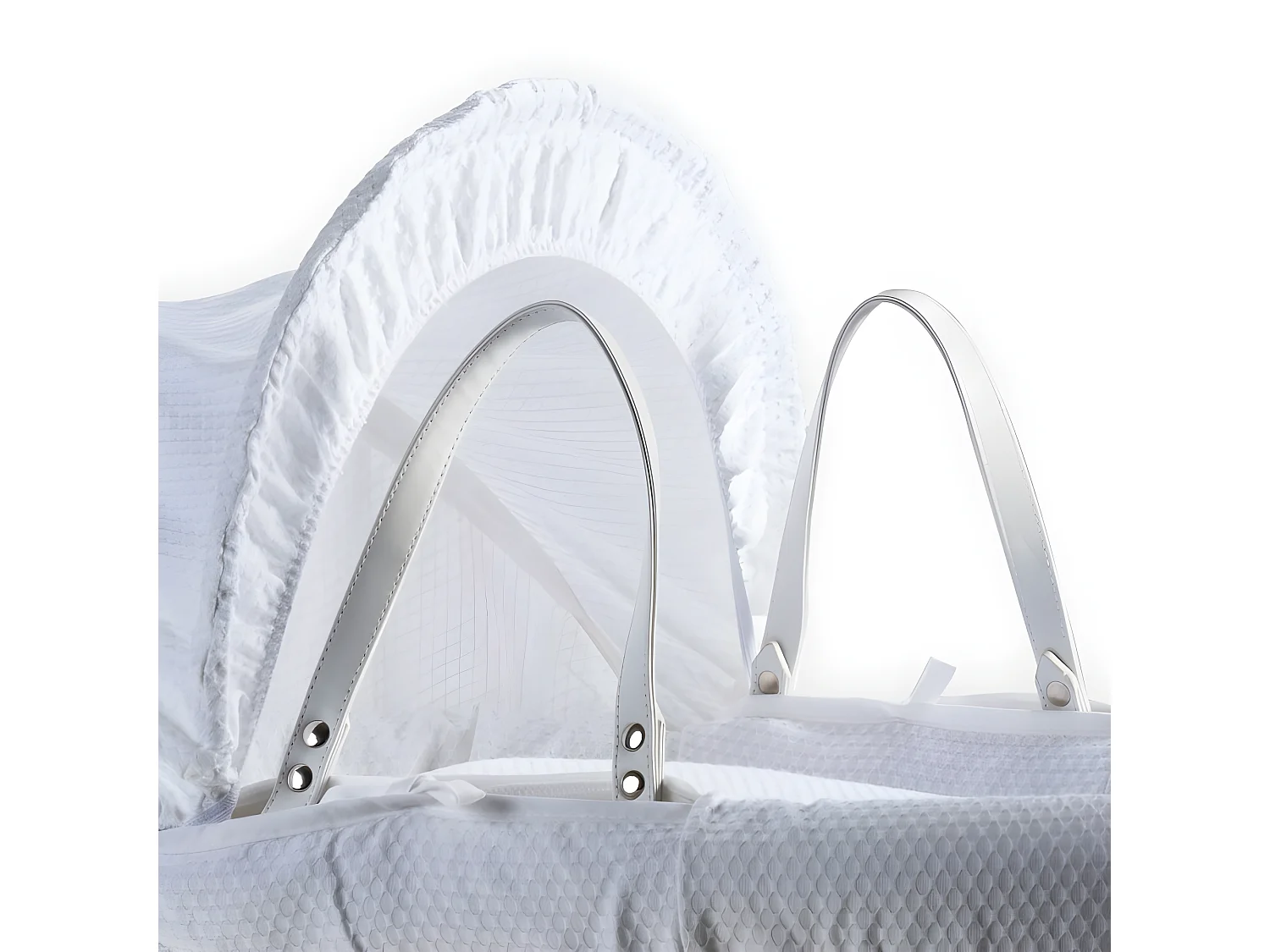 Berço de vime branco 26 x 29 x 68cm