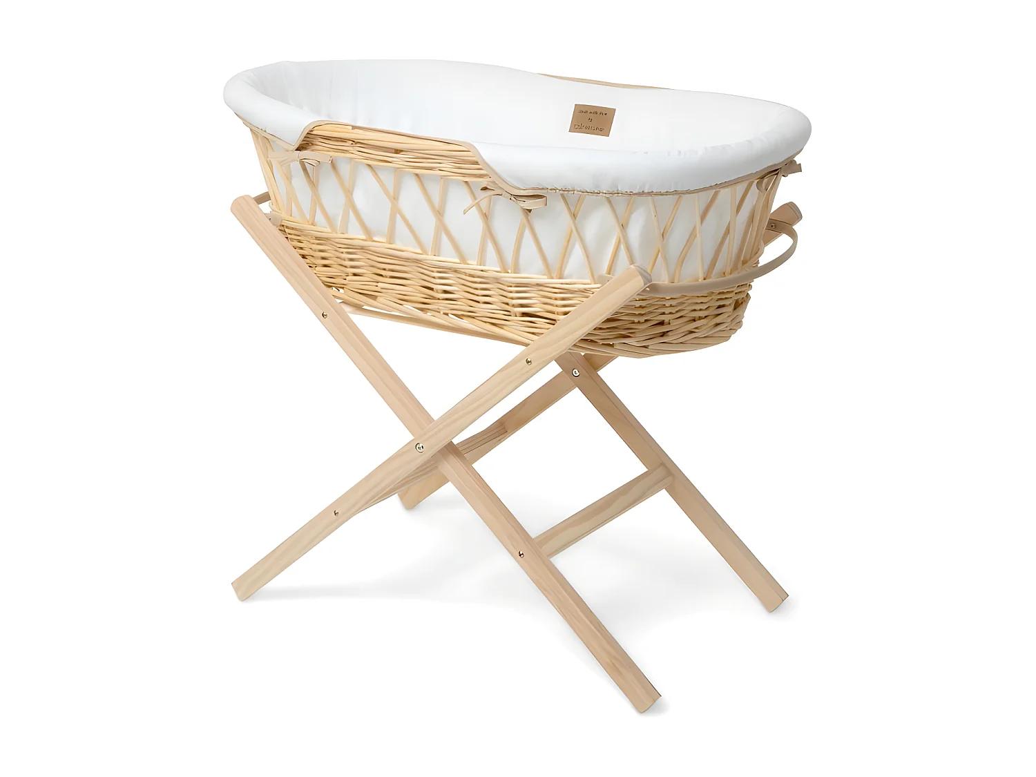 Berço de vime branco 27 x 30 x 68cm