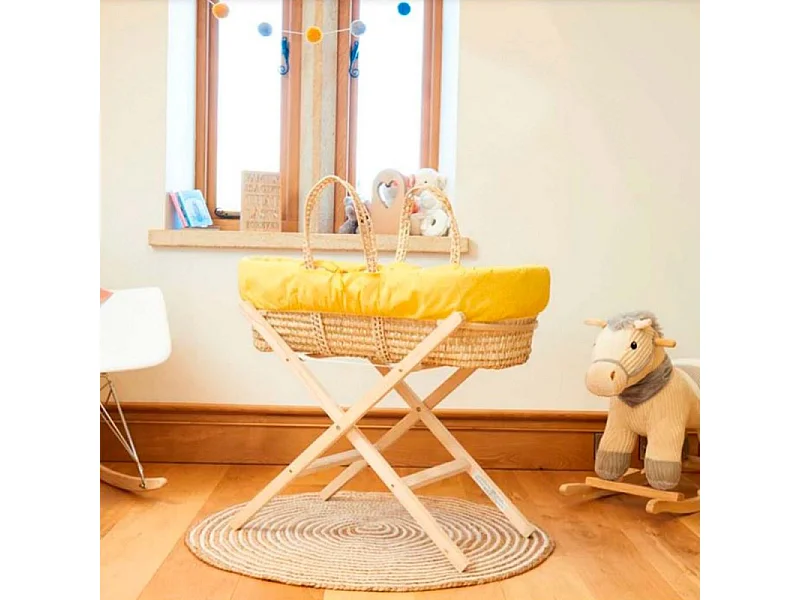 Patas para moisés de madera beige 57,5 x 30/37 x 76,5/83,5cm