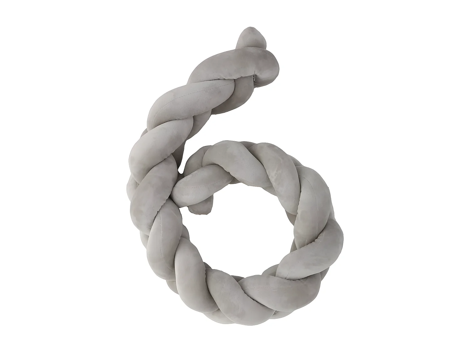 Tour de lit coussin polyester gris 150x11cm