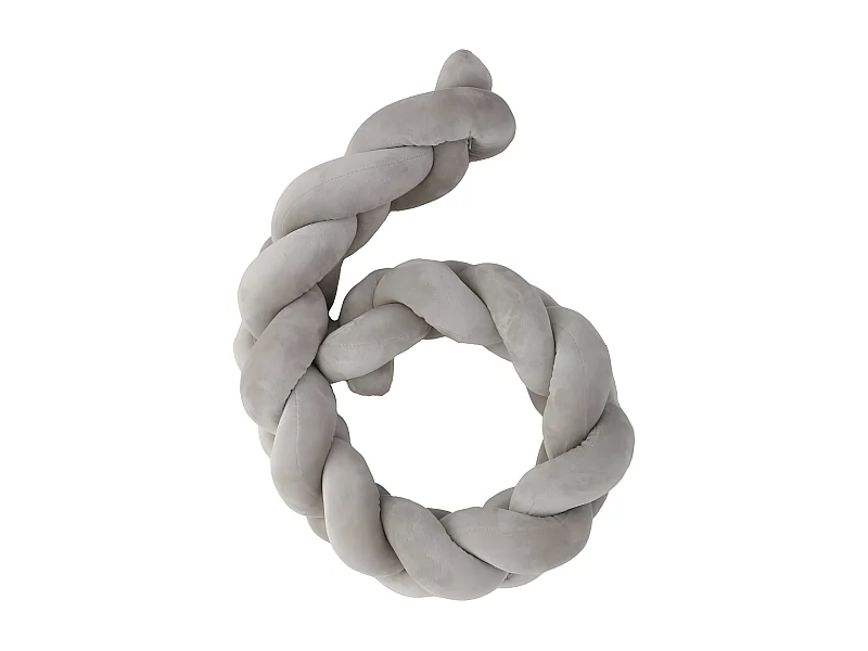 Tour de lit coussin polyester gris 150x11cm