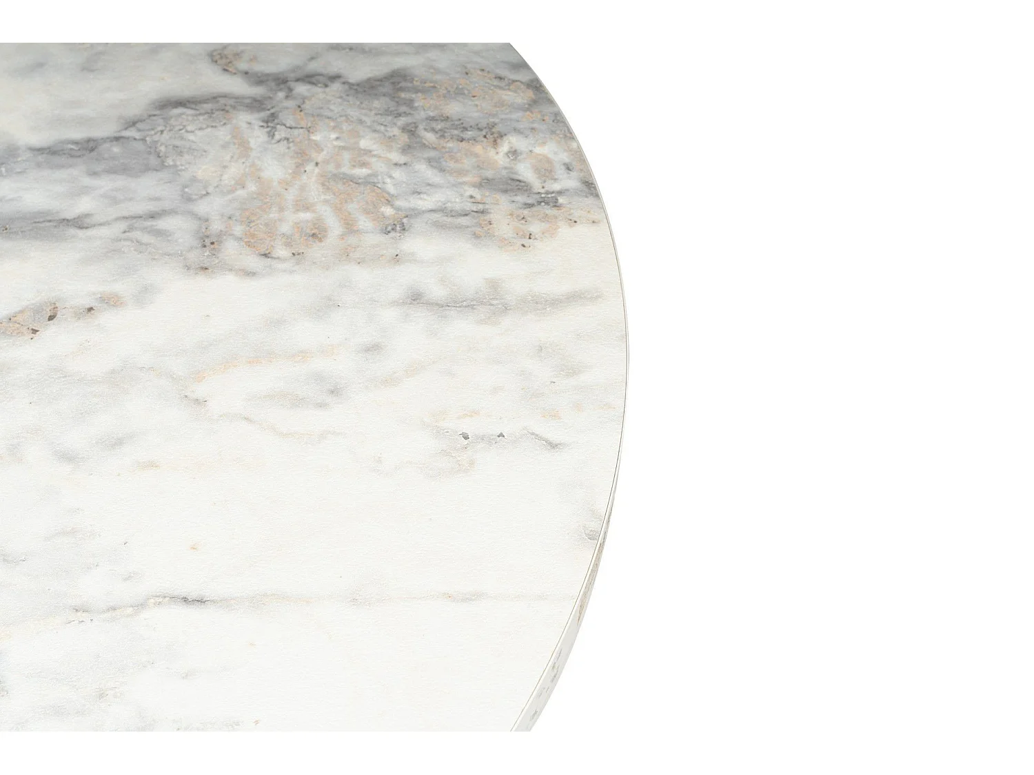 Table basse ronde style contemporain Nivalia D80cm Effet marbre Blanc