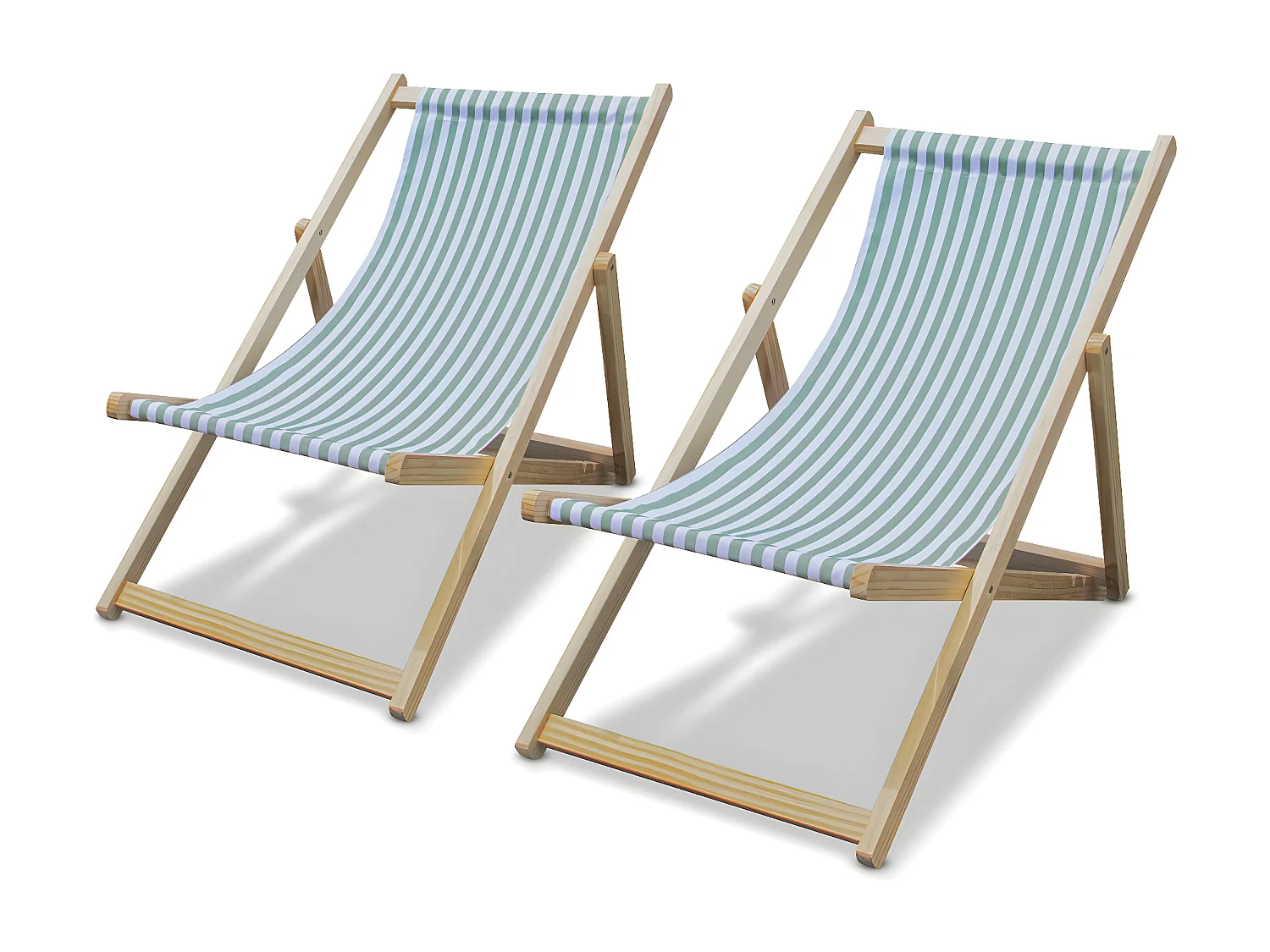 Tamigi - Conjunto de 2 cadeiras em madeira maciça e textilene