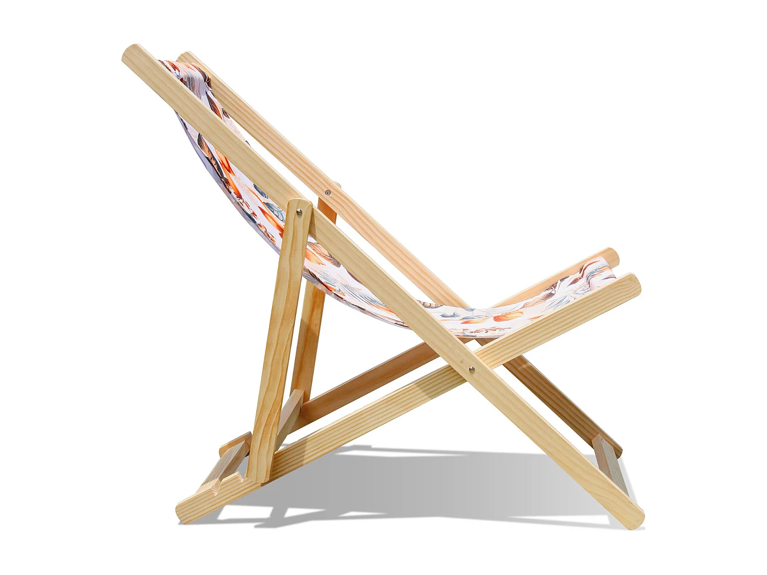 Tamigi - Set de 2 chaises longues en bois massif et textilène