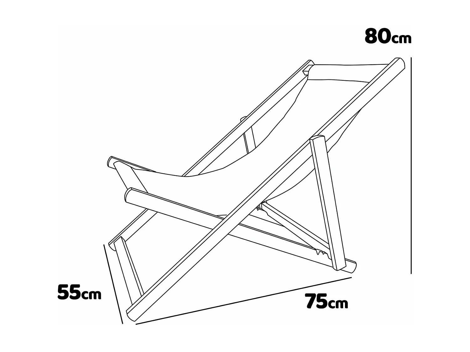 Tamigi - Set de 2 chaises longues en bois massif et textilène