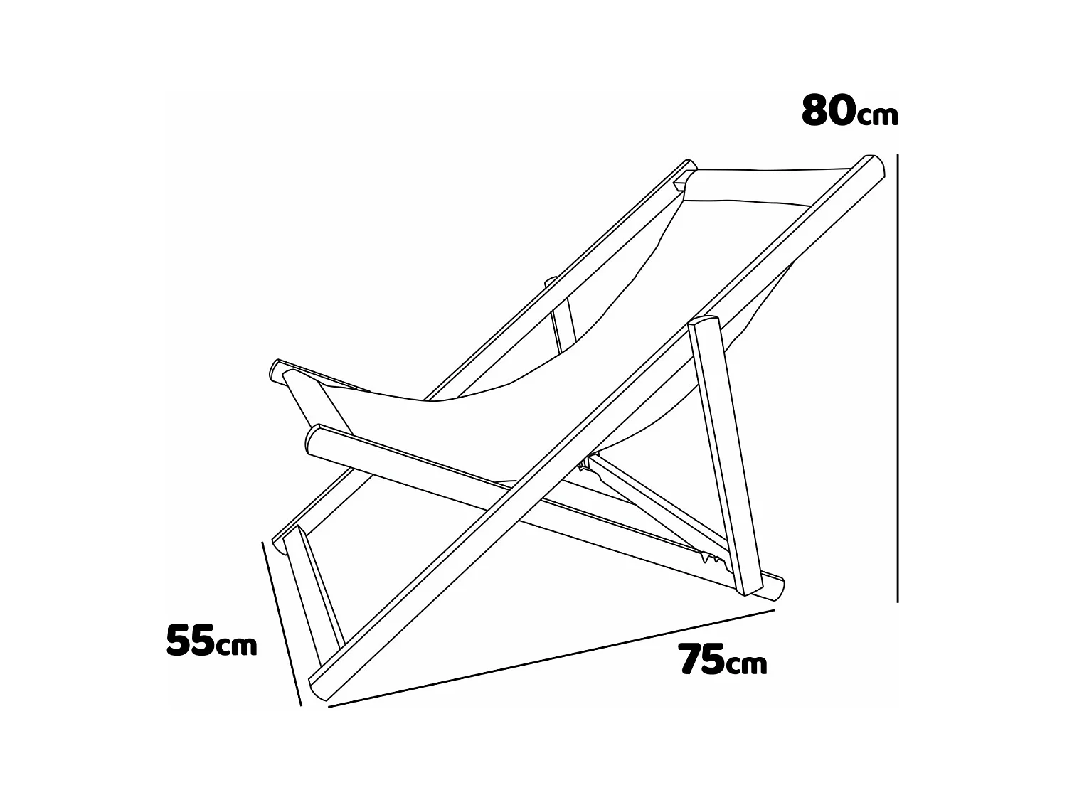Tamigi- Conjunto de 2 tumbonas de madera maciza y textilene