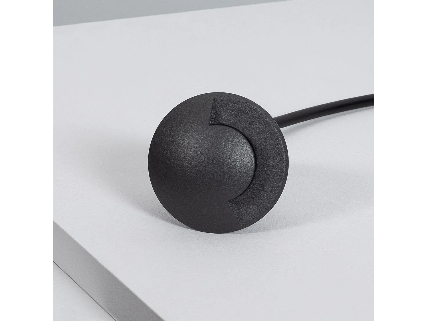 Balise Extérieure LED Encastrable Sol 1L 24V DC Loto Noire 2700K Blanc chaud