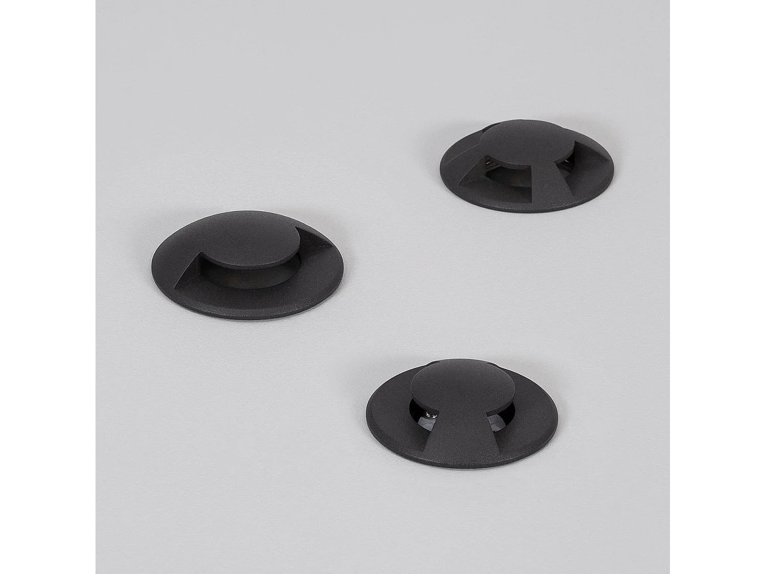 Balise Extérieure LED Encastrable Sol 1L 24V DC Loto Noire 2700K Blanc chaud