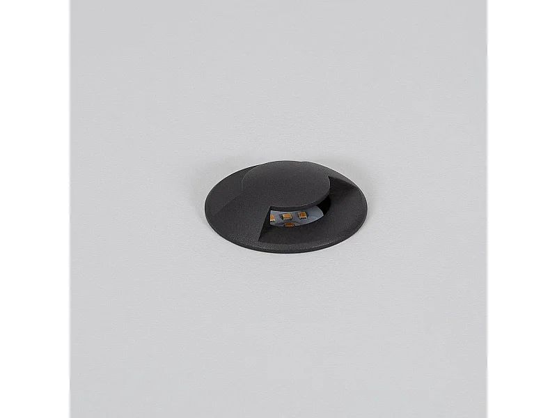 Baliza Exterior LED Empotrable Suelo 2L 24V DC Loto Negro 2700K Blanco Cálido