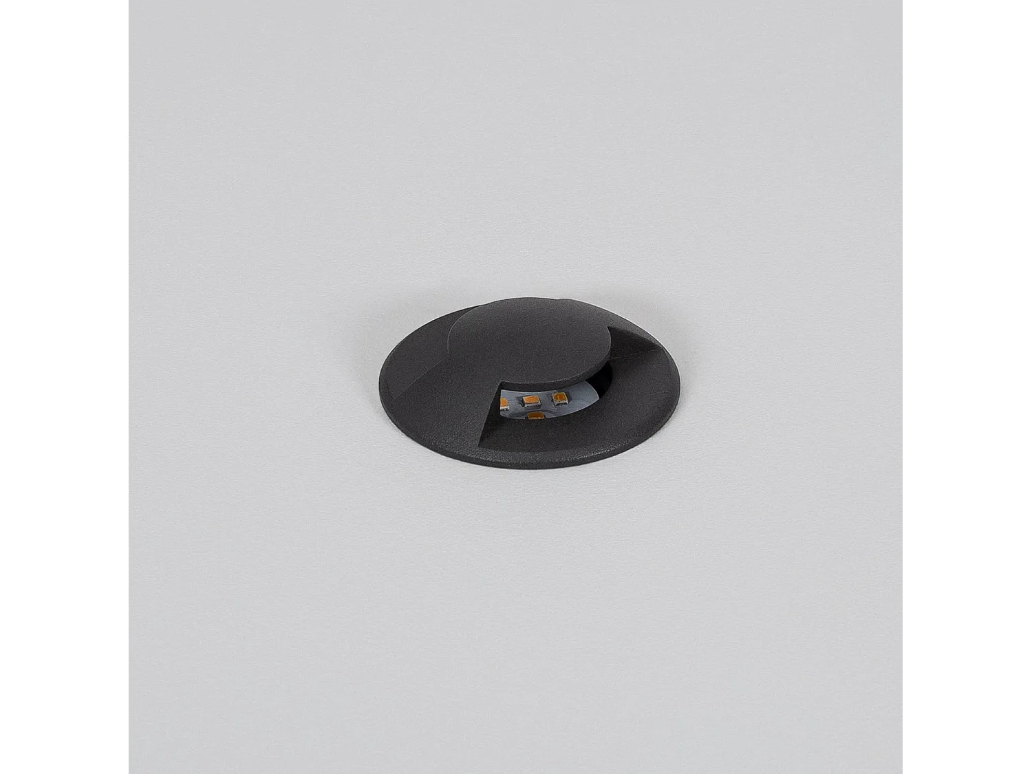 Baliza Exterior LED Empotrable Suelo 2L 24V DC Loto Negro 2700K Blanco Cálido