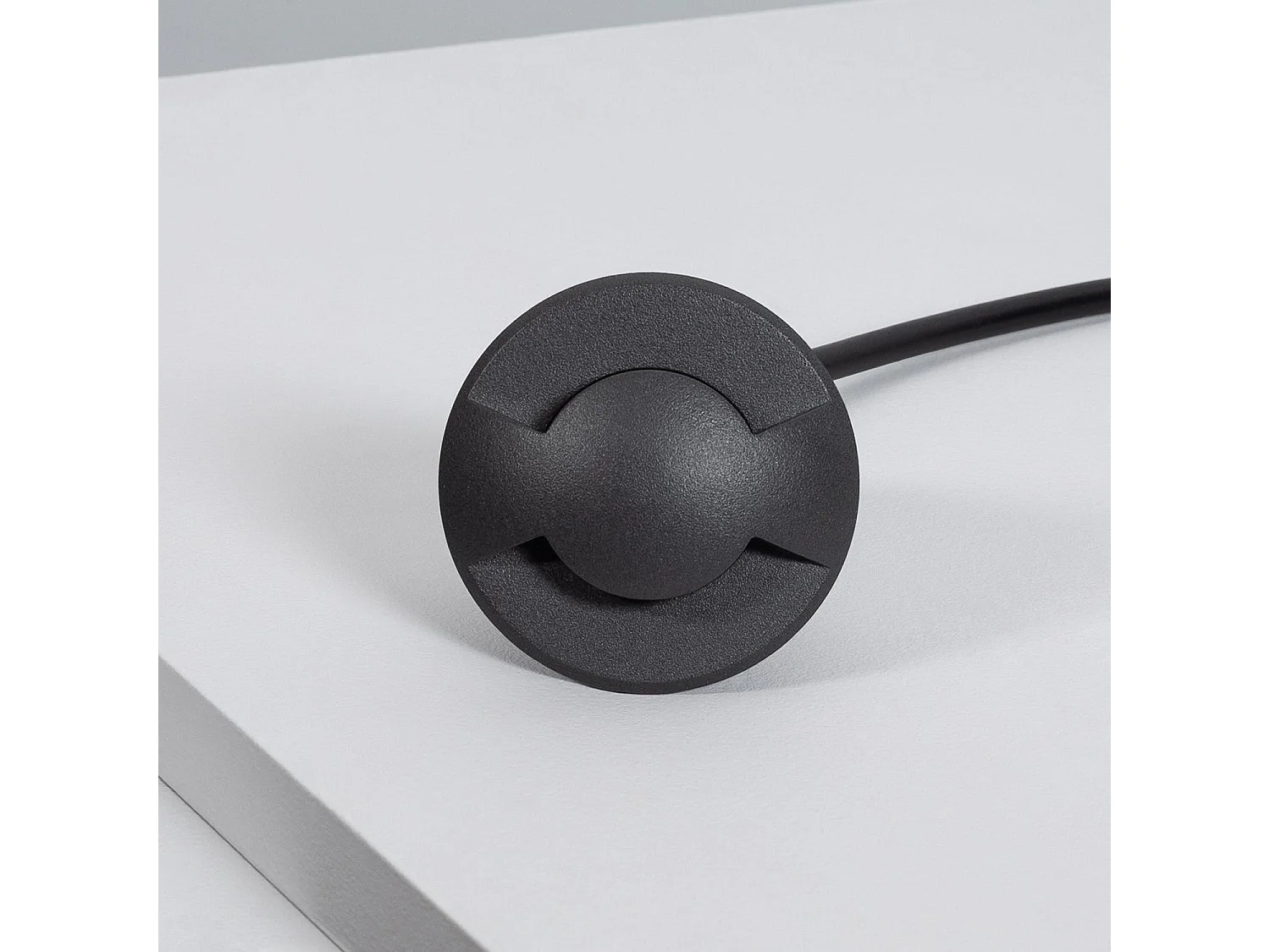 Baliza Exterior LED Empotrable Suelo 2L 24V DC Loto Negro 2700K Blanco Cálido