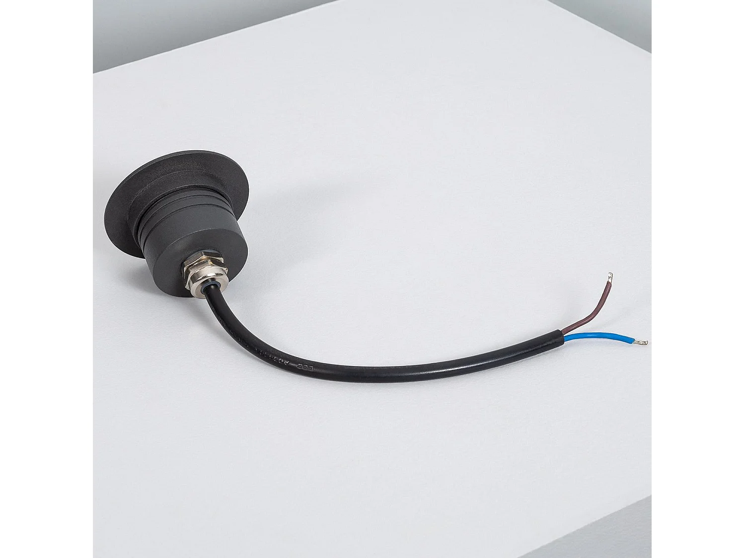 Baliza Exterior LED Empotrable Suelo 2L 24V DC Loto Negro 2700K Blanco Cálido