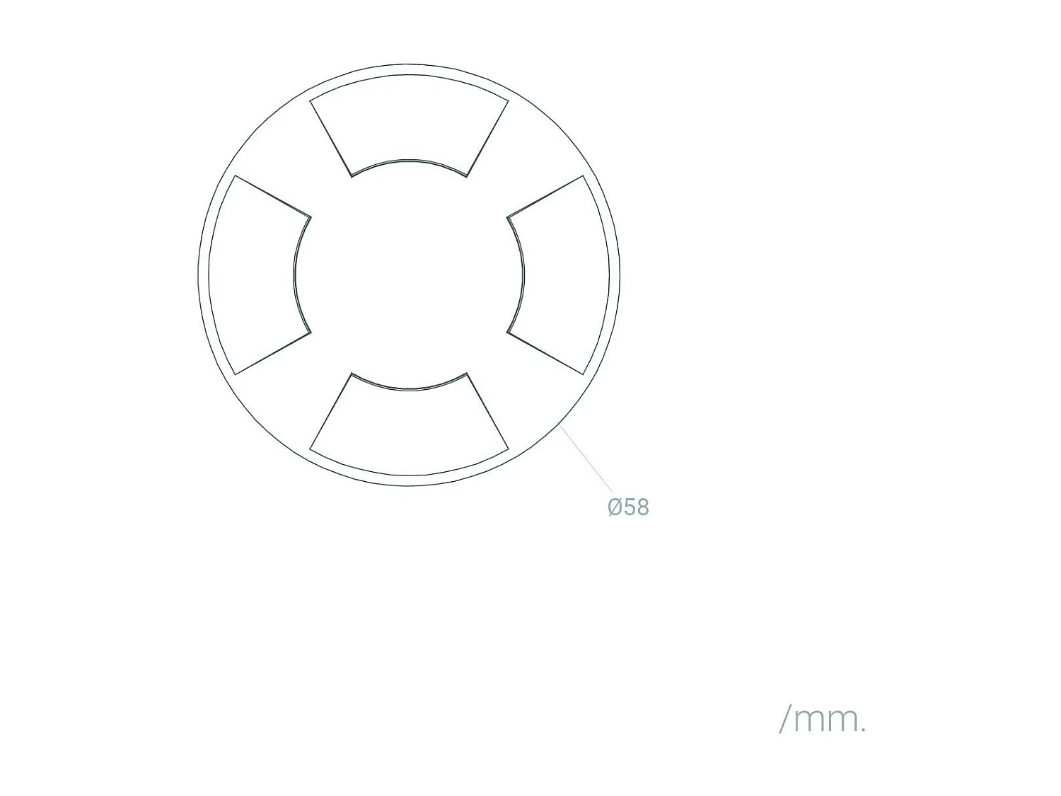 Balise Extérieure LED Encastrable Sol 4L 24V DC Loto Noire 2700K Blanc chaud