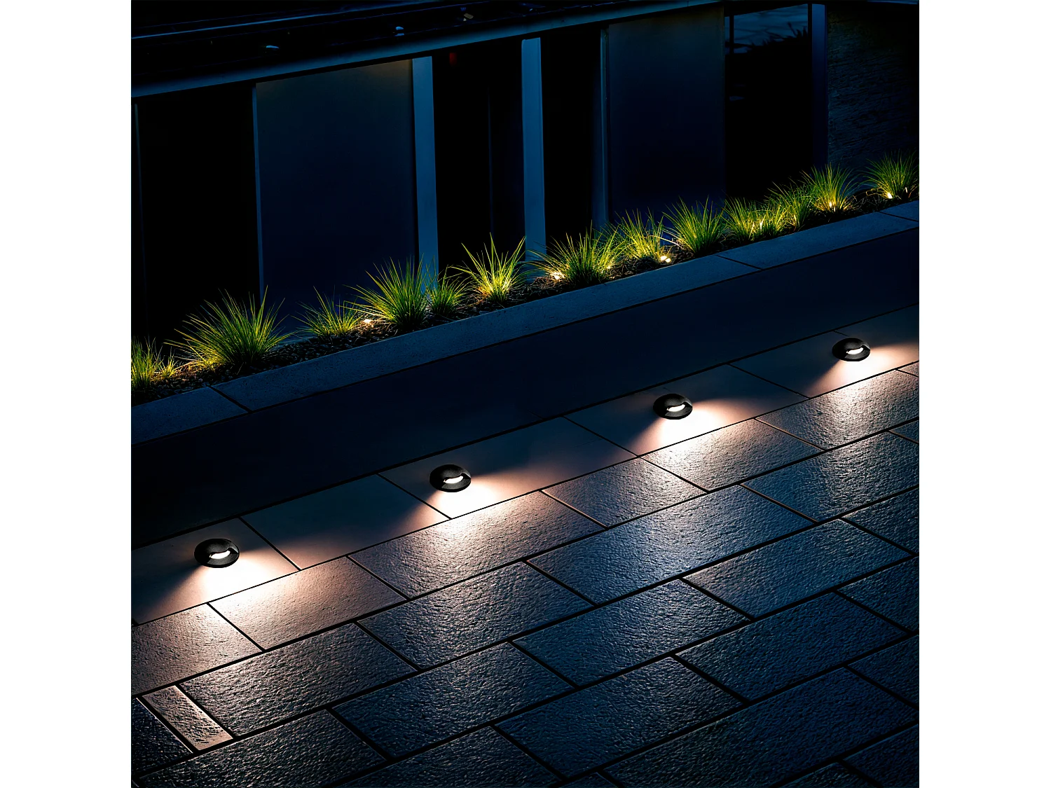 Segnapasso LED Incasso a Terra per Esterno 1L 24V DC Loto Nero 4000K Bianco Naturale