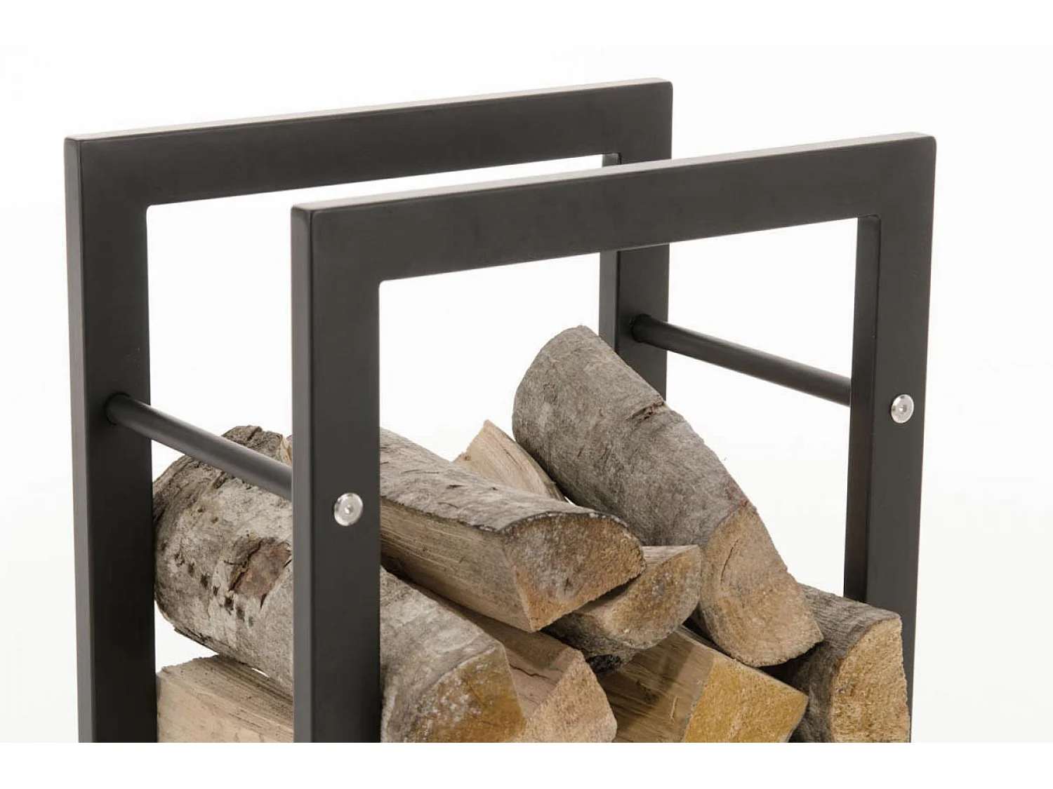 Etagère bois de cheminée - Métal - 25x40x150 cm - Noir-mat - Keri