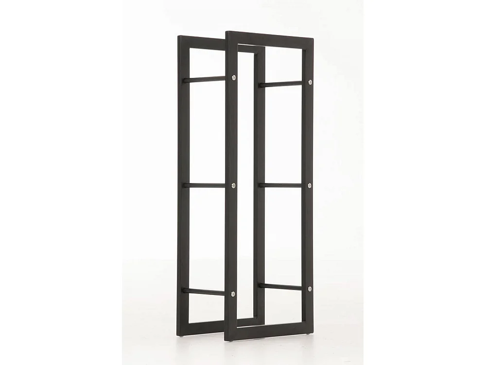 Etagère bois de cheminée - Métal - 25x40x150 cm - Noir-mat - Keri
