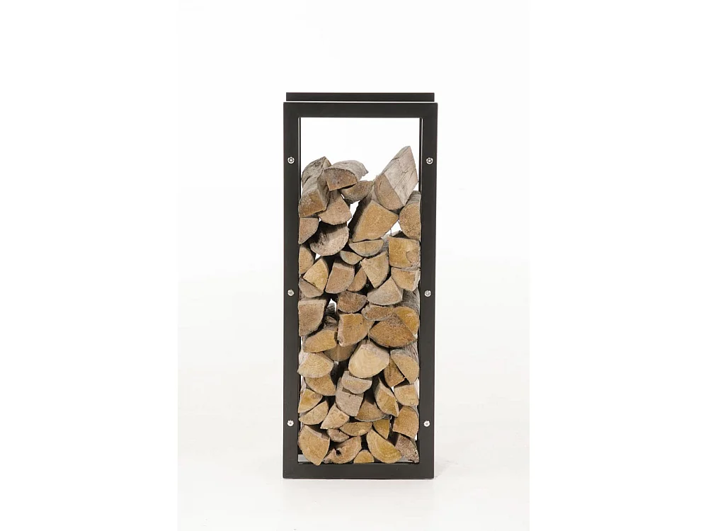 Etagère bois de cheminée - Métal - 25x40x150 cm - Noir-mat - Keri