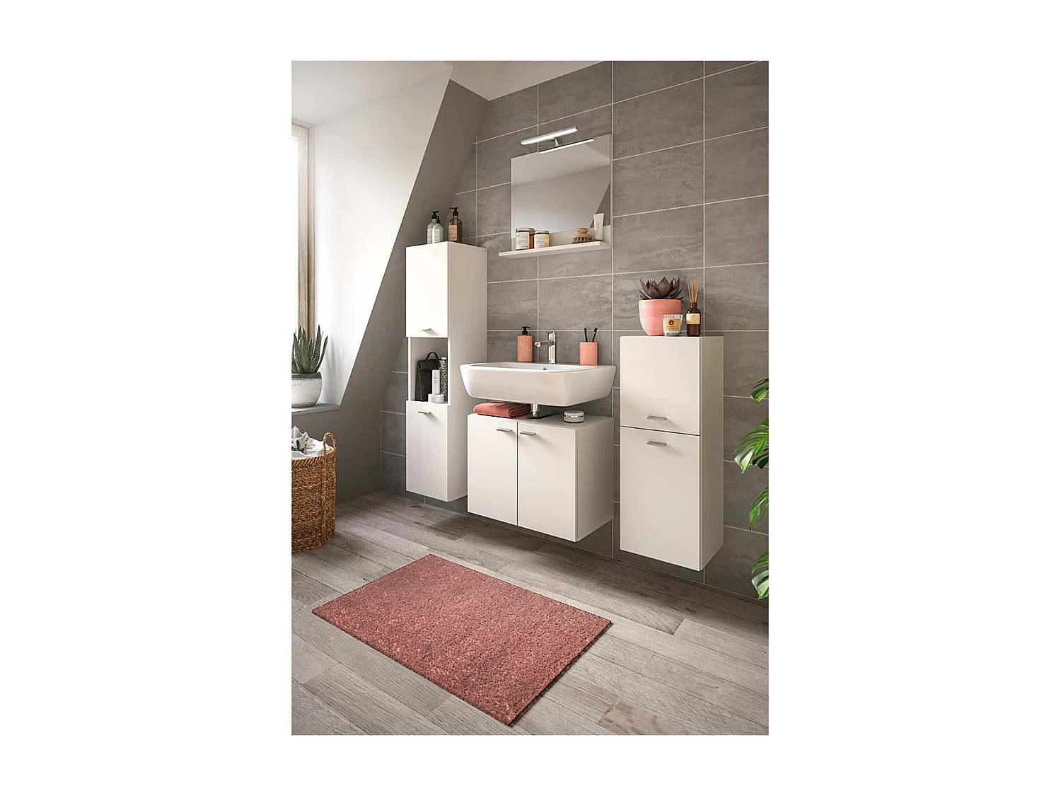 Mueble de baño Boston 2 puertas color blanco.