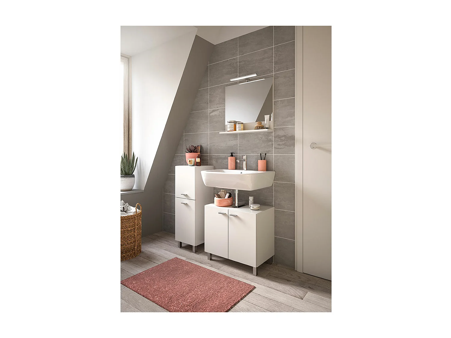 Mueble de baño Boston 2 puertas color blanco.