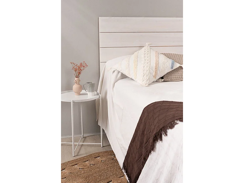Muebles - Cabecero Lyna Madera para camas de 160 y 150 cm - Blanco