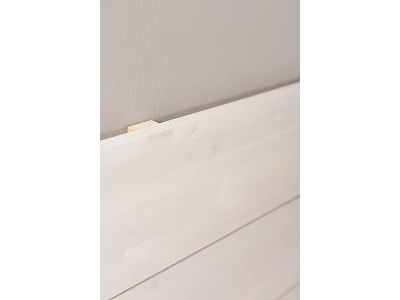 Muebles - Cabecero Lyna Madera para camas de 135 cm - Blanco