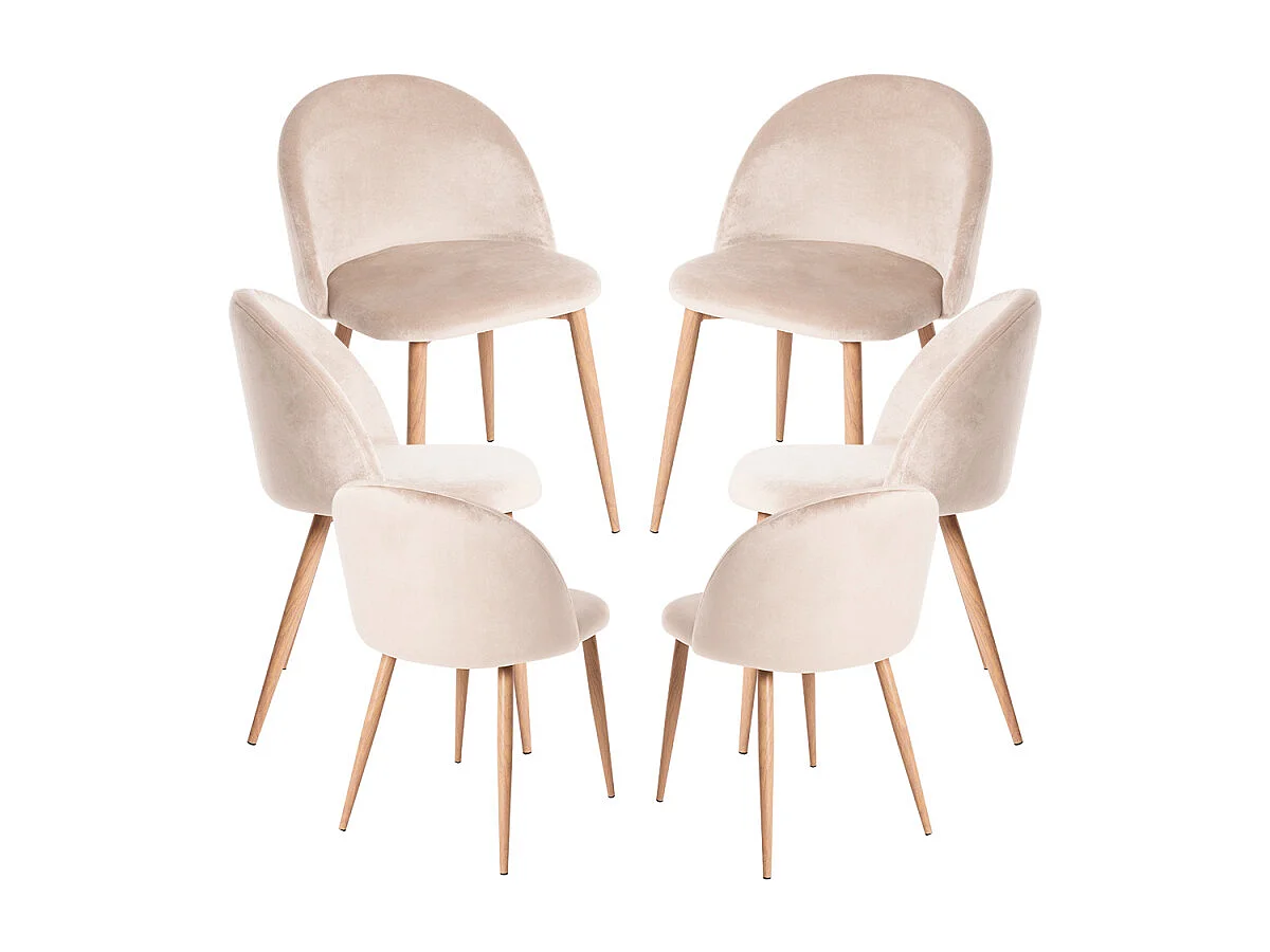 Packs Sillas Comedor - Pack 6 Sillas Vint Terciopelo - Beige