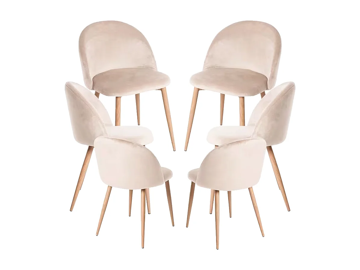 Packs Sillas Comedor - Pack 6 Sillas Vint Terciopelo - Beige