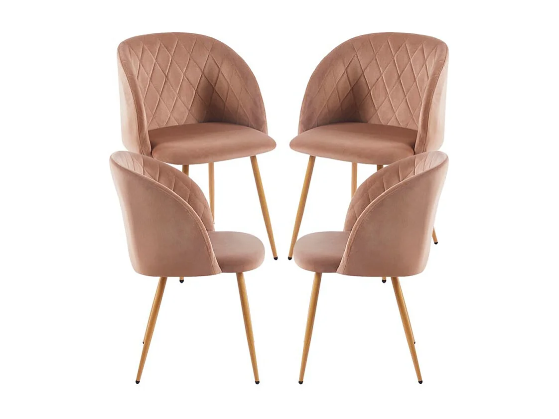Packs Sillas Comedor - Pack 4 Sillas Velt Terciopelo - Champán