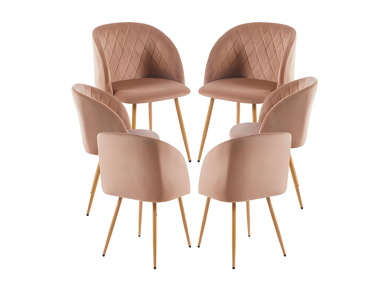 Packs Sillas Comedor - Pack 6 Sillas Velt Terciopelo - Champán