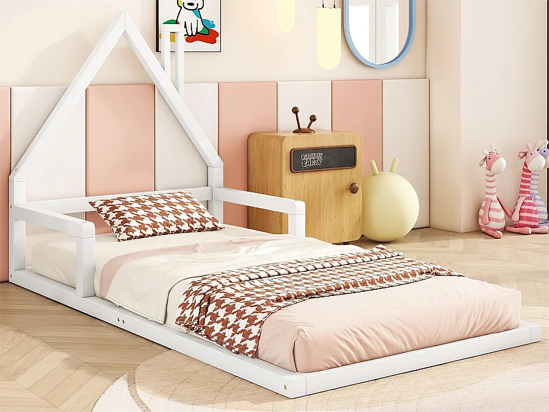Letto per bambini 90x200 cm - legno di pino massiccio - Bianco