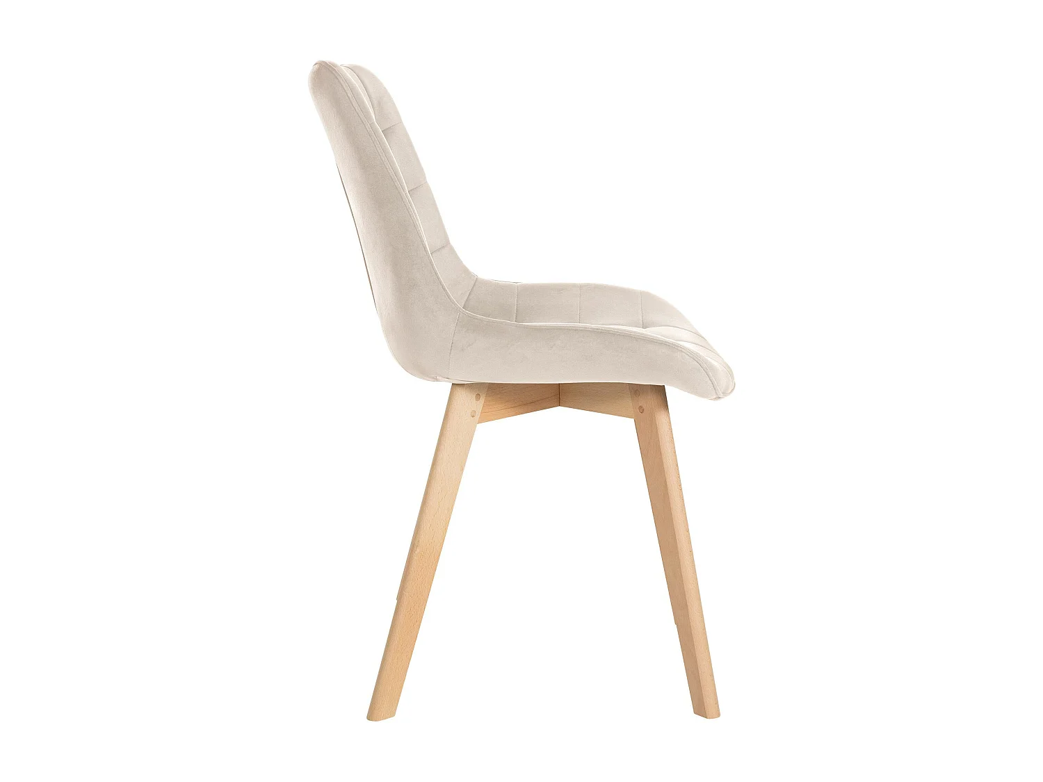 Lot de 2  chaise salle à manger - Velours - Crème - Brook