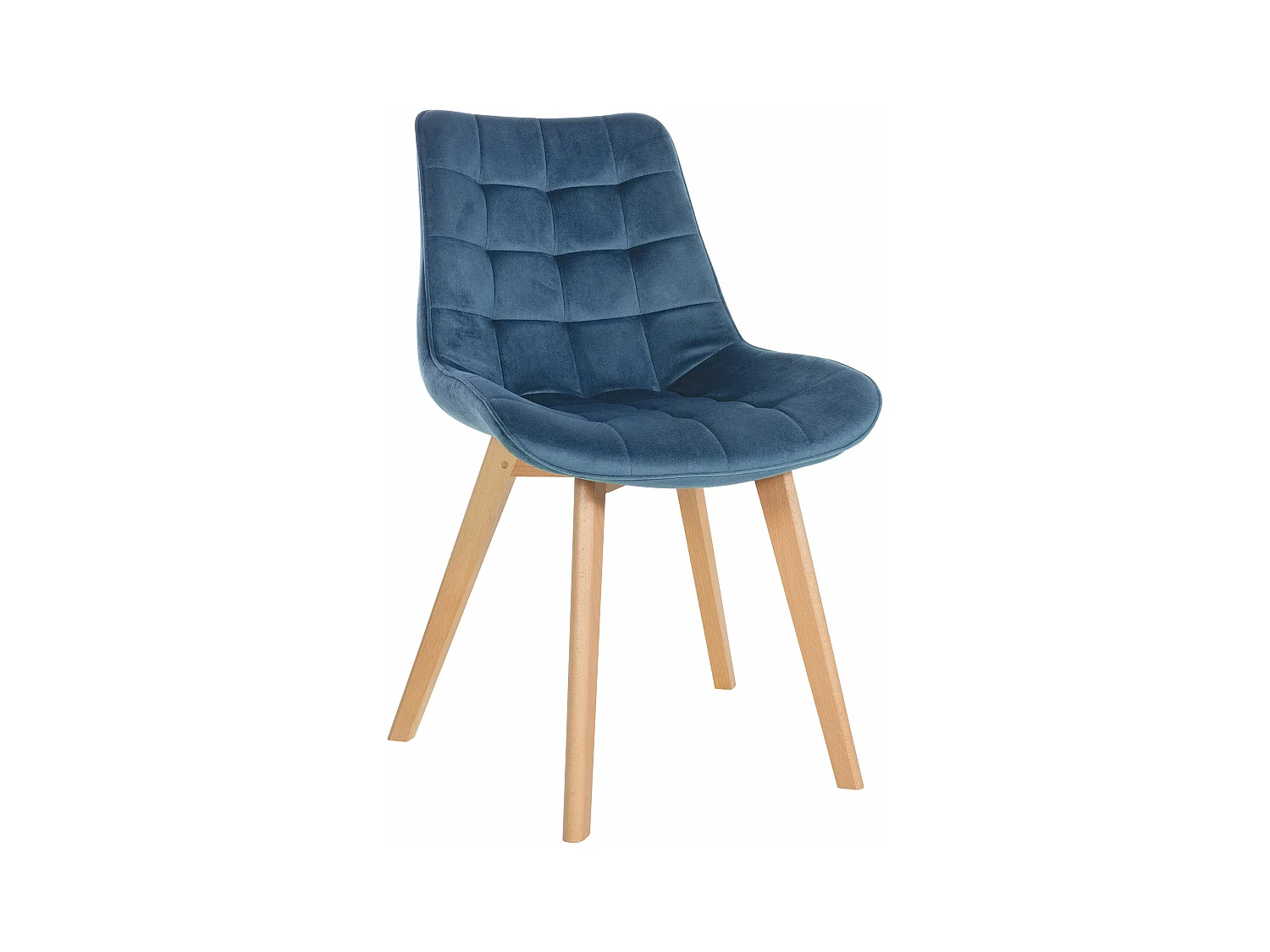 chaise salle à manger - Velours & Noir - Bleu - Brook