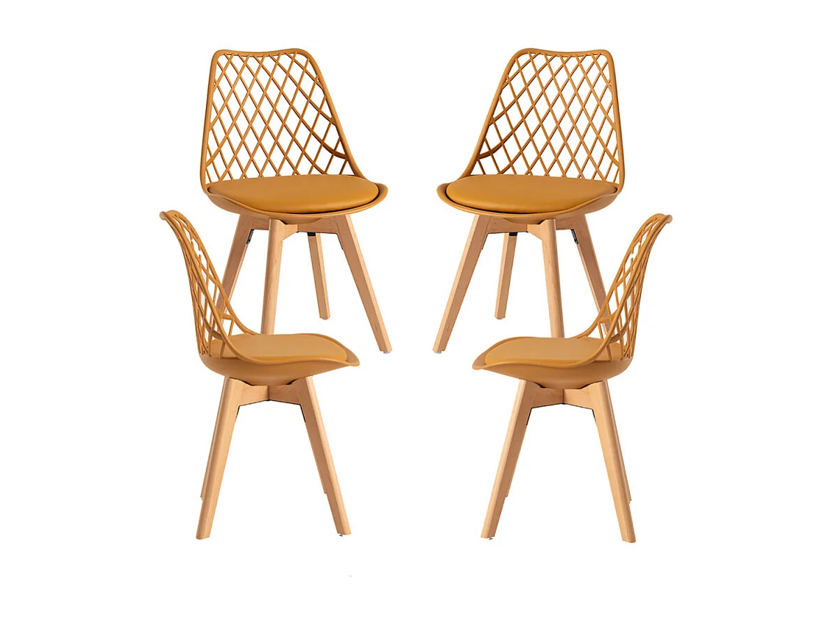Packs Sillas Comedor - Pack 4 Sillas Mima - Mostaza
