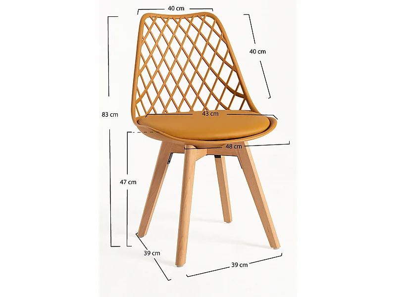 Packs Sillas Comedor - Pack 4 Sillas Mima - Mostaza