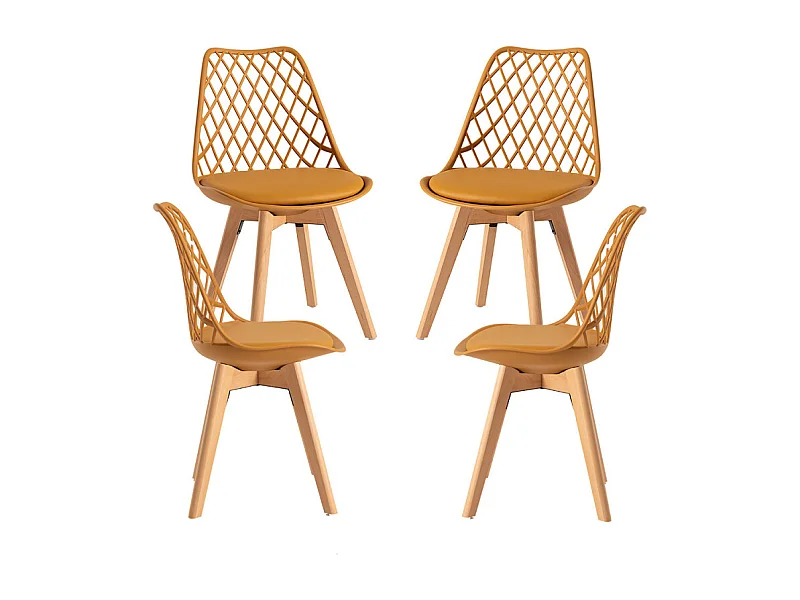 Packs Sillas Comedor - Pack 4 Sillas Mima - Mostaza