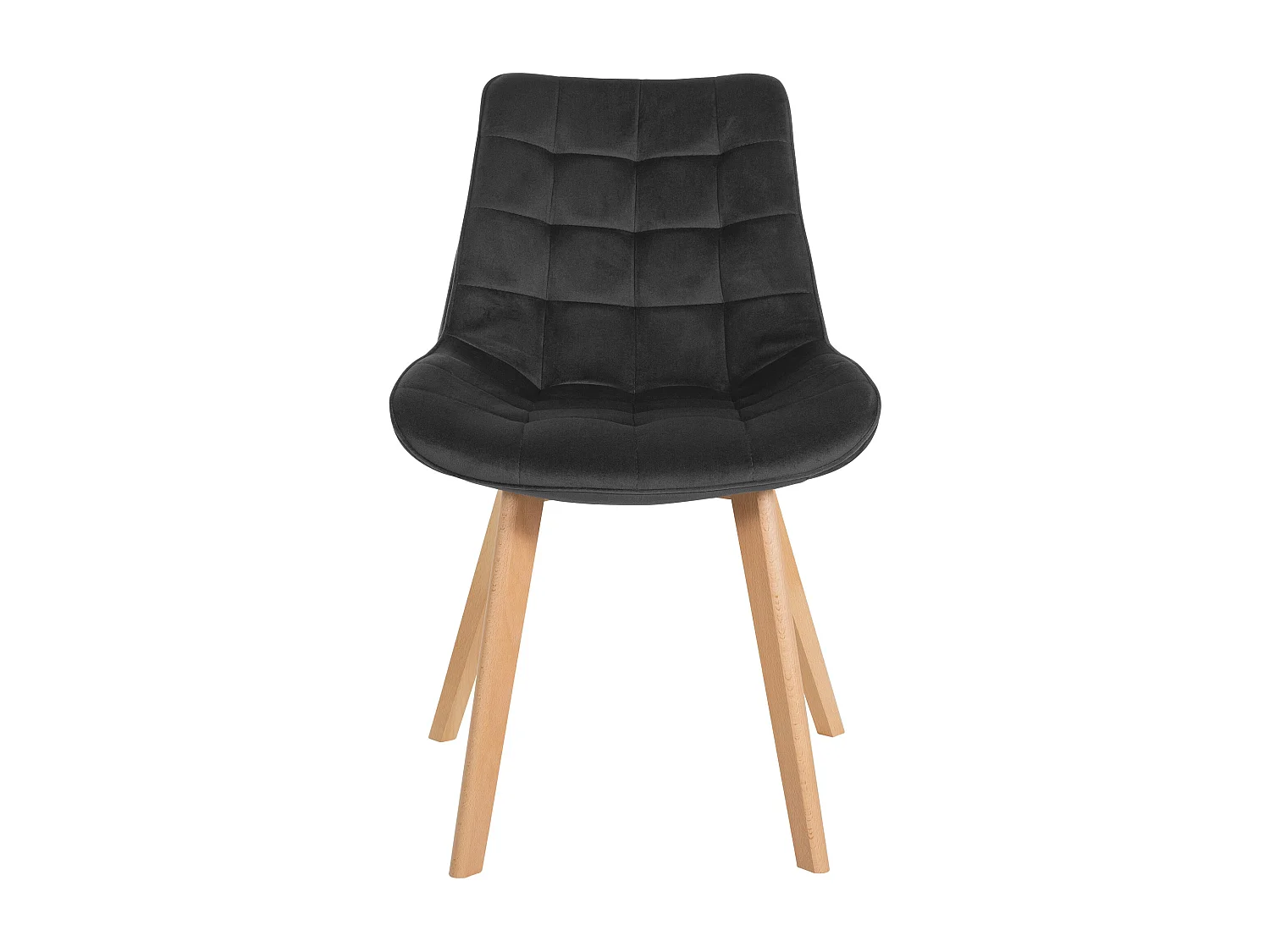 Lot de 2  chaise salle à manger - Velours & Blanc - Noir - Brook