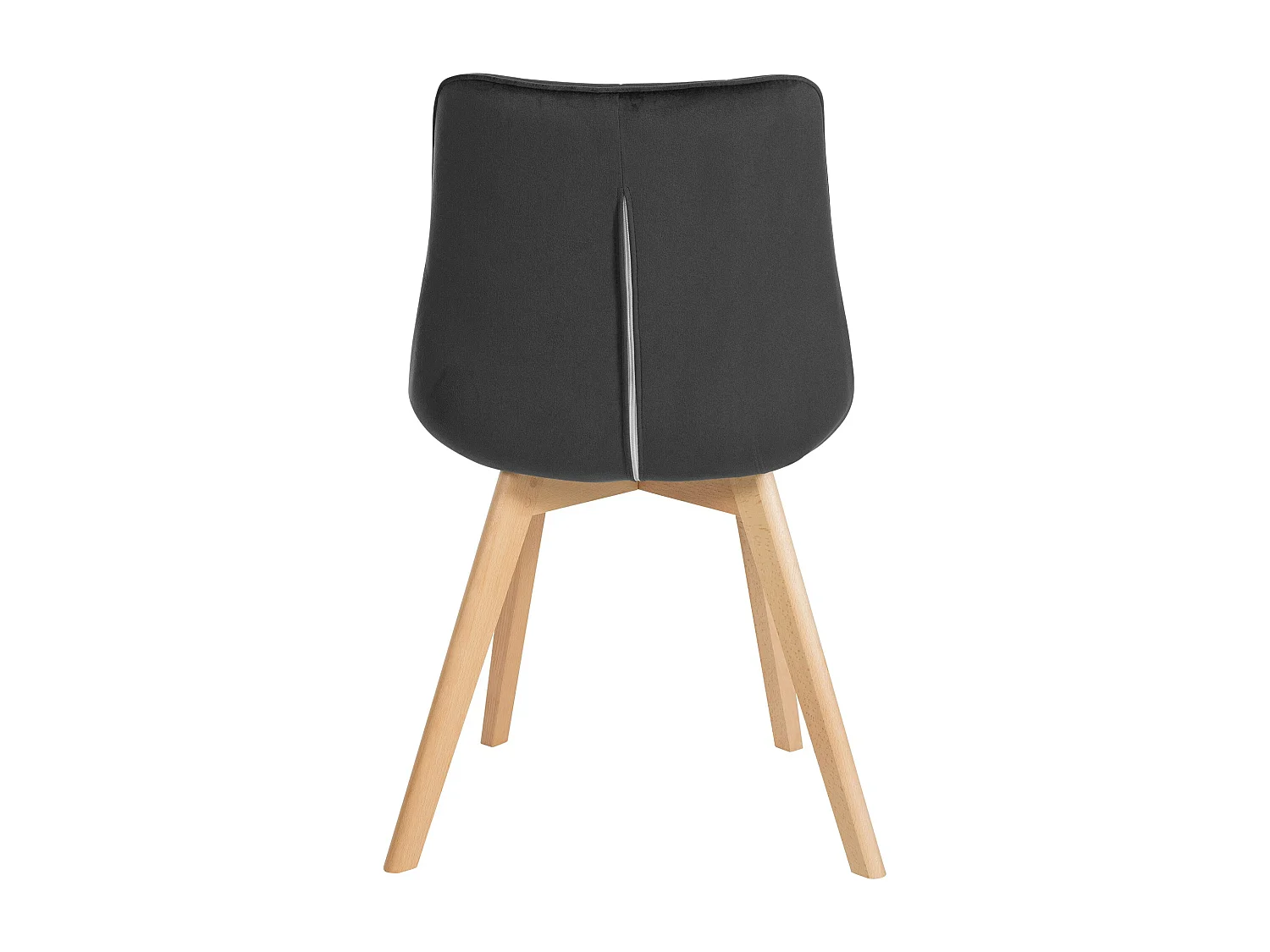 Lot de 2  chaise salle à manger - Velours & Blanc - Noir - Brook