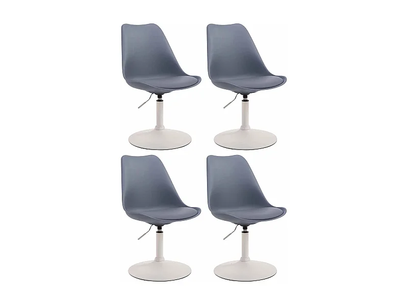 Set van 4  Eetkamerstoelen - Kunststof & wit - grijs - Maverick