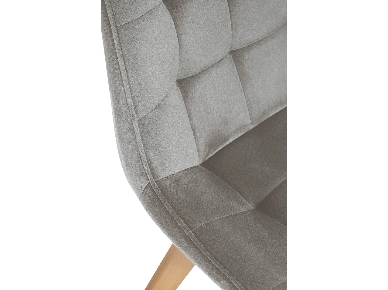 Lot de 2  chaise salle à manger - Velours & Blanc - Gris - Brook