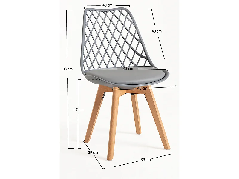 Packs Sillas Comedor - Pack 2 Sillas Mima - Gris claro