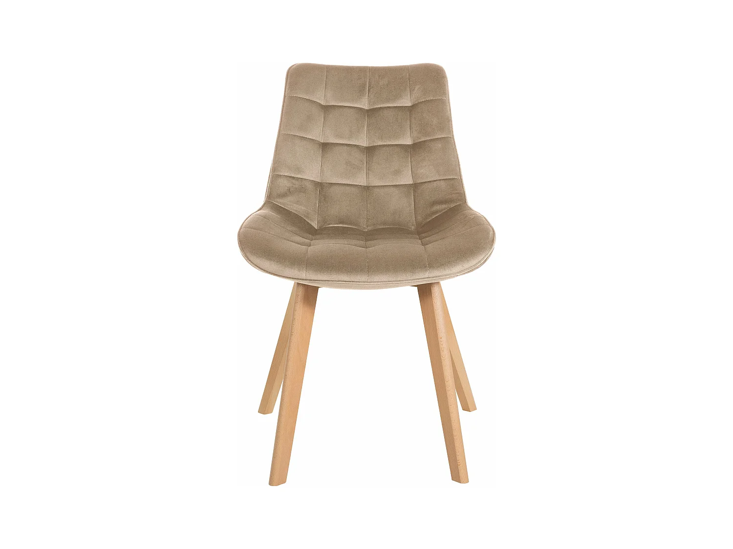 Lot de 2  chaise salle à manger - Velours & Blanc - Marron - Brook