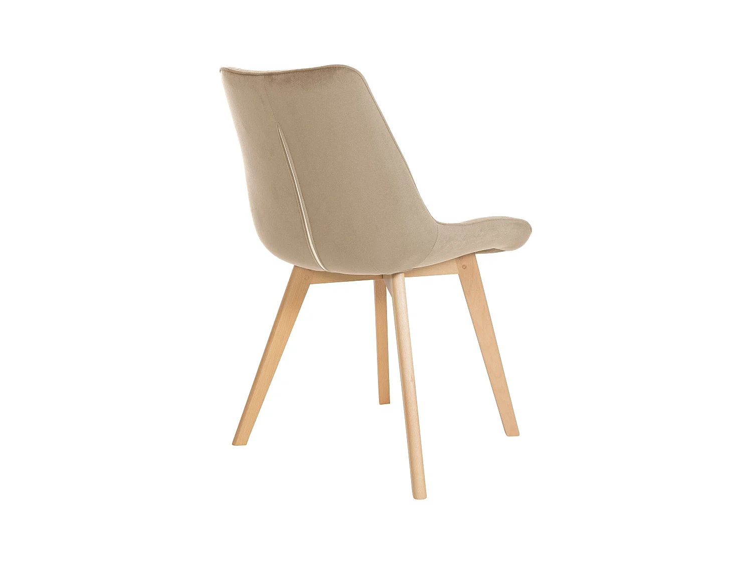 Lot de 2  chaise salle à manger - Velours & Blanc - Marron - Brook