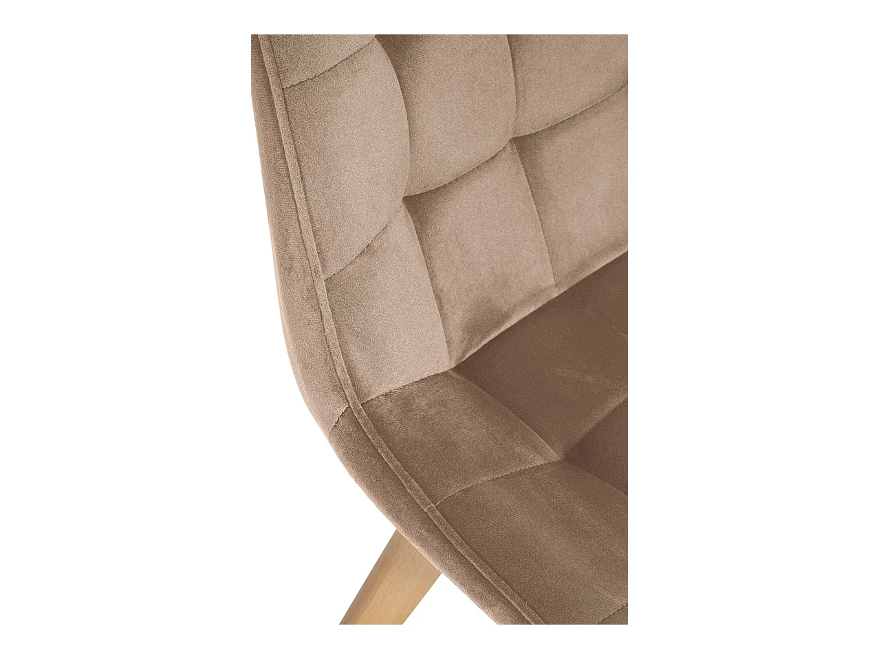 Lot de 2  chaise salle à manger - Velours & Blanc - Marron - Brook