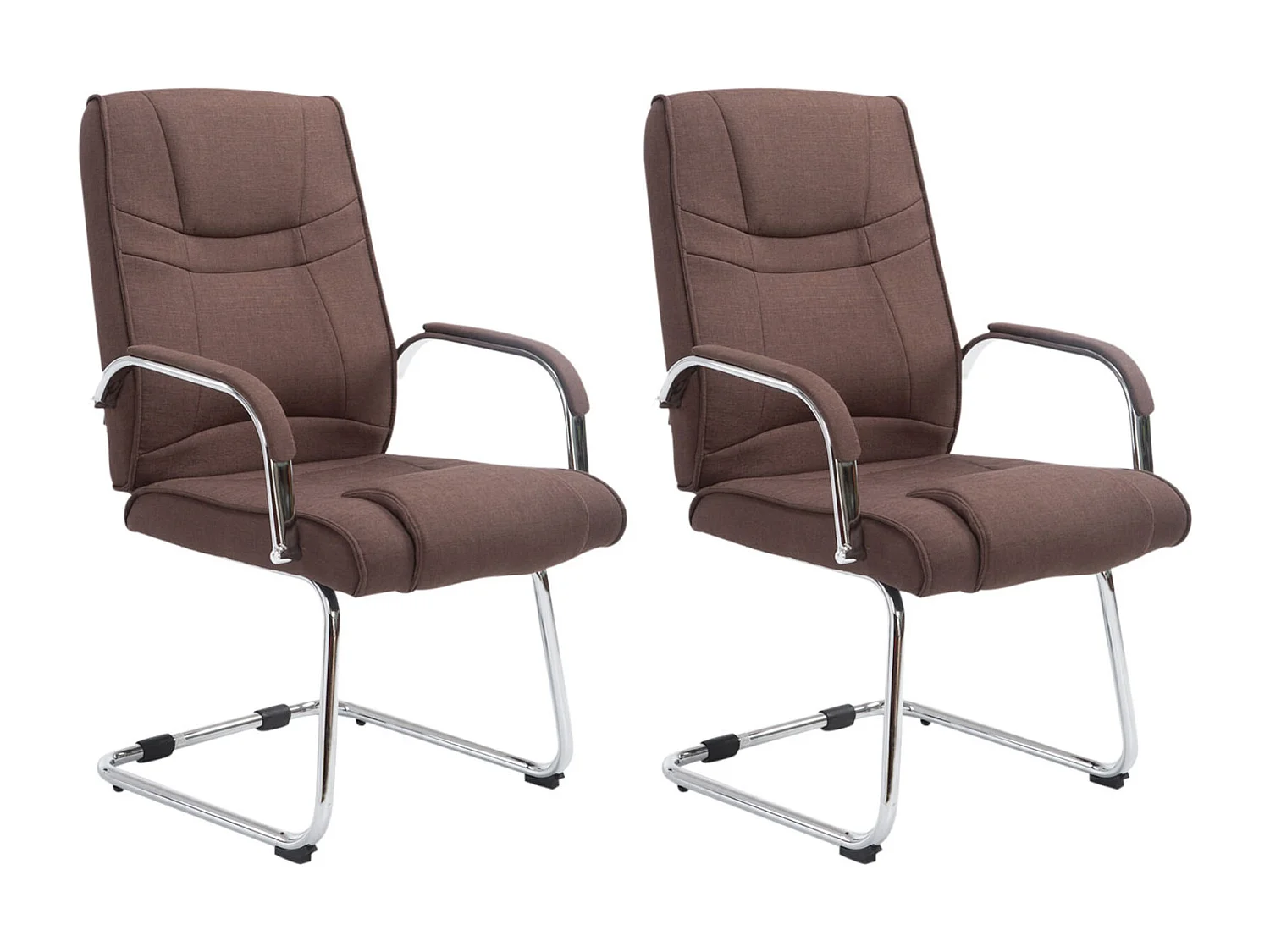 Lot de 2  chaises oscillantes - Tissu & Nature - Marron - Attila