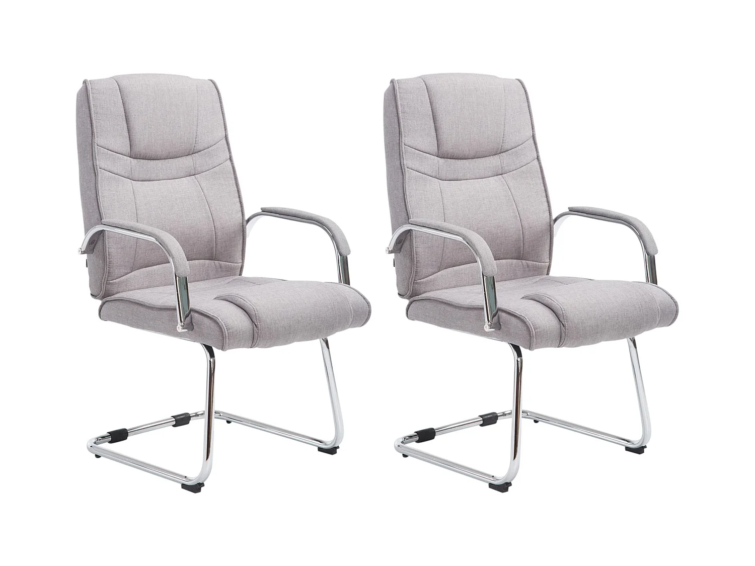 Lot de 2  chaises oscillantes - Tissu & Nature - Gris - Attila