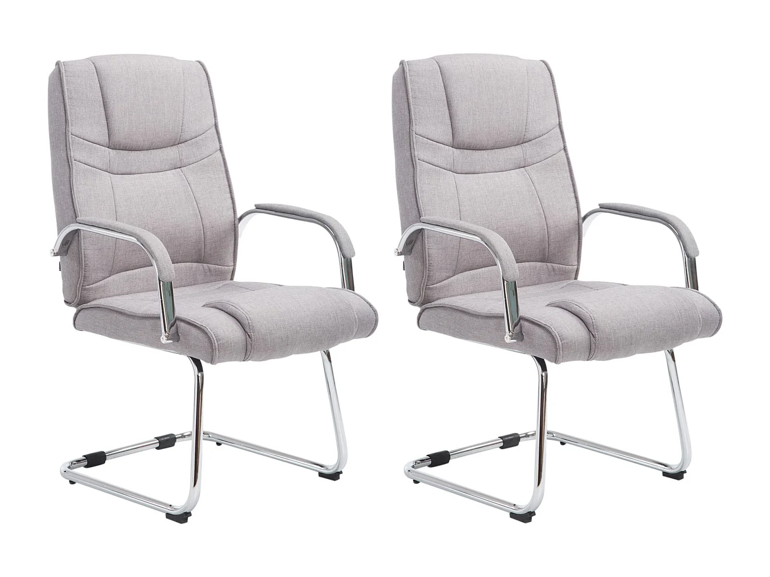 Lot de 2  chaises oscillantes - Tissu & Nature - Gris - Attila